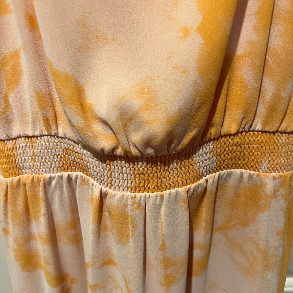 1. State Orange and Yellow Asymmetrical High-Low Sundress sz L - Picture 2 of 4